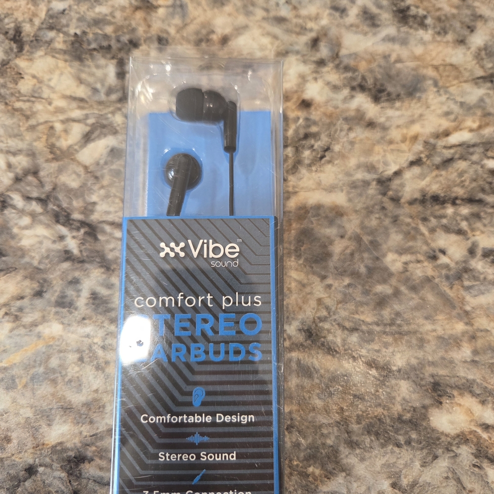 Vibe Black Stereo Earbuds